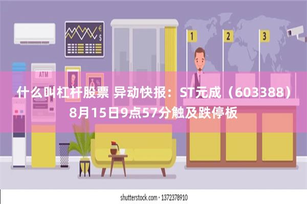 什么叫杠杆股票 异动快报：ST元成（603388）8月15日9点57分触及跌停板