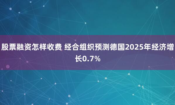 股票融资怎样收费 经合组织预测德国2025年经济增长0.7%