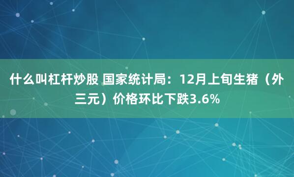 什么叫杠杆炒股 国家统计局：12月上旬生猪（外三元）价格环比下跌3.6%